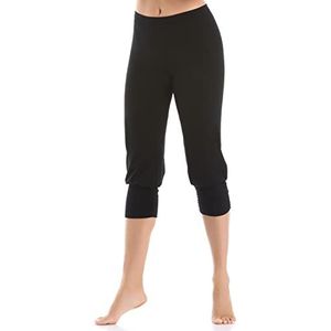 Teyli Comforto 3/4 katoenen leggings voor dames, zwart, XXL grote maten