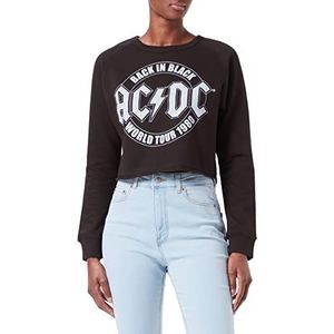 AC/DC Dames Tour Emblem Cropped Sweatshirt, Zwart, S