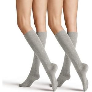 Hudson Gebreide kniekousen voor dames (pak van 2), Zilver, 36-38 EU