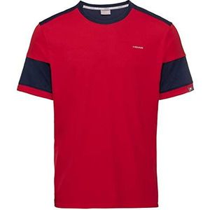 HEAD Heren Volley T-Shirt, Rood/Donkerblauw, Dubbel Extra Large