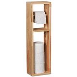 Relaxdays toiletrolhouder hout - reserverolhouder - wc papier houder - closetrolhouder