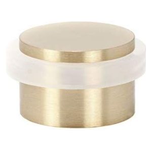 EVI Herrajes I-103/28 Deurstopper, zelfklevend, 20 x 28 mm, wit rubber van natuurlijke siliconen, mat messing, eenvoudige bevestiging, 100% functioneel, model I-103/28