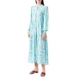 Yasalira Ls Long Shirt Dress S. Noos, Quiet Green/Aop: fuzzy Flower, XXL