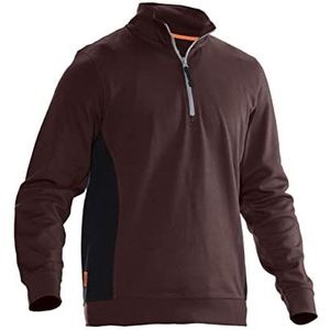 Jobman Workwear 5401, 540120-1799-9 Sweatshirt 1/2 rits, bruin, 3XL