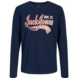 Jack & Jones Junior Jongens JJELOGO Tee LS Oneck 2 COL AW23 NOOS JNR T-shirt, Navy Blazer, 164, navy blazer, 164 cm