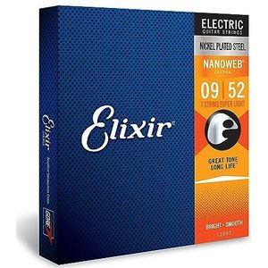 Elixir® Strings snaren voor zevensnarige elektrische gitaar met NANOWEB®-Coating, superlicht (.009-.052)