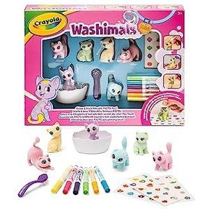 Crayola - Washimals Pets - Activiteitenset met Stickers in Pastelkleuren, Kleur en Badder Dieren, Spel en Cadeau voor Kinderen, vanaf 3 jaar