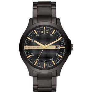 Armani Exchange Zwart Roestvrijstalen Horloge met Drie Wijzers en Datum