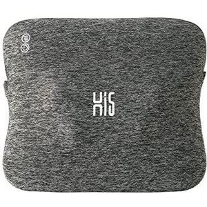 Hi5 Bravo Shiatsu-massagekussen met warmtefunctie, automatische uitschakeling, wasbare overtrek voor schouders, nek rug en benen, donkergrijs