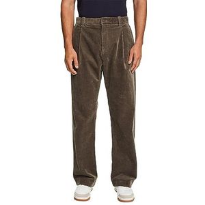 ESPRIT Corduroy broek met wijde zoom, bruin grijs, 36W x 34L