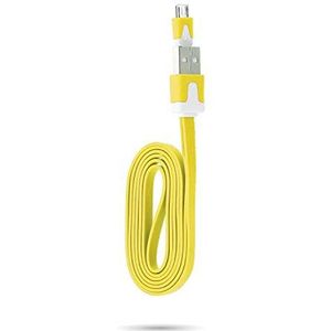 Oplaadkabel voor Nokia 1 Plus, USB/Micro-USB, 1 m, universele aansluiting, geel