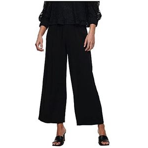 ONLY Vrouwelijke paperbag broek brede pijpen broek, Black 1, (XS) W x 32L