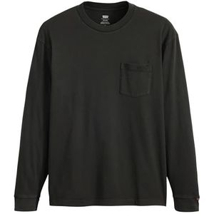 Heren Levis Authentic Pocket T-shirt met lange mouwen in zwart
