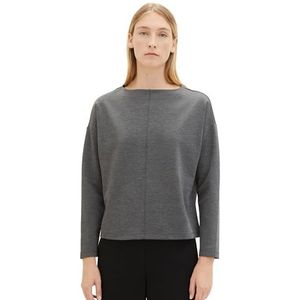 TOM TAILOR Sweatshirt voor dames, 14855 - Shady Grey Melange, L