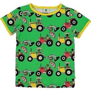 T-shirt met tractors, groen, 3-4 Jaar