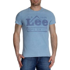 Lee CRYSTAL LOGO T BLUE WHITE L693EJBK heren shirts/T-shirts
