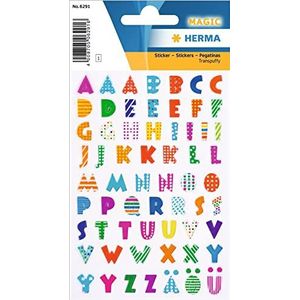 HERMA 6291 Steenstickers voor kinderen, letters (62 stickers, kunststof, mat) zelfklevend, permanent hechtende etiketten voor meisjes en jongens, kleurrijk