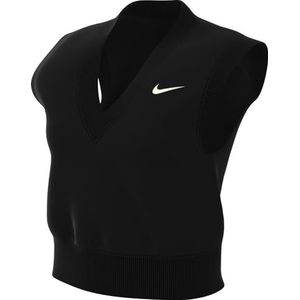 Nike - W NSW Phnx FLC Slvls Vneck CRP Pants - Mouwloze Crop-top - Zwart