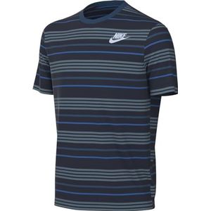 Nike Unisex Kids Shirt K Nsw Tee Club Stripe, Obsidiaan/Industrieel Blauw, FJ6348-451, XS