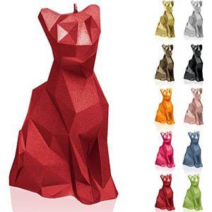 Candellana Kaars in kattenvorm | Hoogte: 18,2 cm | Rood | Handgemaakt in de EU