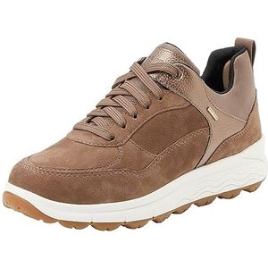 Geox Dames D Spherica 4x4 B ABX Sneakers, Dk Taupe Lead, 37 EU