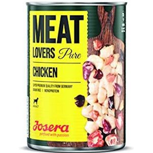 Josera Meat Lovers Pure Chicken Natvoer voor honden, hoog vleesgehalte, graanvrij, lekkere kip, compleet voer, 6 x 800 g