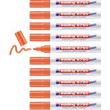 edding 8750 industry paint marker - oranje - 10 stiften - ronde punt 2-4 mm - lakmarker voor het schrijven op stoffige, licht olieachtige oppervlakken, banden, metaal, glas en hout - waterbestendig