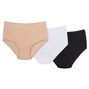 Dagi Dames 3 Pack Basic Cotton Slip, Multi Colour, 46, Multi Colour, 46
