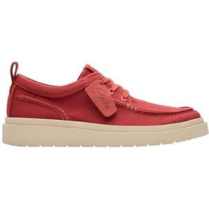 Clarks Premium Heren Polden Moc, Rood Canvas, 36 UK, Rood Canvas, 38.5 EU