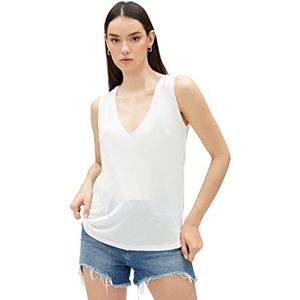 Koton Basic tanktop voor dames met V-hals, wit (000), S