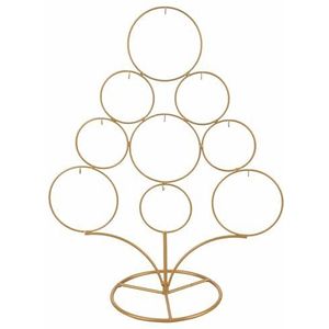 Villa d'Este Home Tivoli Kerstboom van metaal, hoogte 46 cm, 9 haken, goud, XMAS