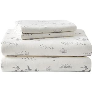 Eddie Bauer - Kingsize lakenset, warm, ademend katoenen flanellen beddengoed met diepe zakken, geborsteld voor extra zachtheid, gezellige huisdecoratie, Oeko-Tex gecertificeerd (ganzenweiden,