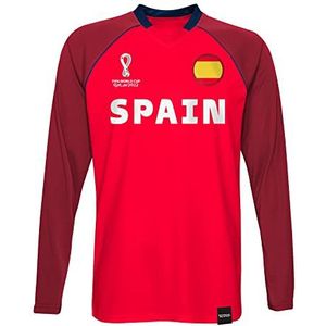 FIFA Official World Cup 2022 Classic shirt met lange mouwen, rood, 12 jaar voor kinderen, Azul Y Amarillo, 12 jaar