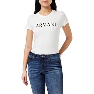Armani Exchange Dames Sustainable, Slim Fit, Bold and Italics Logo Print T-Shirt, Wit, Extra Large, wit, XL