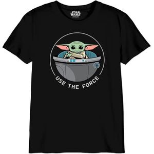 Star Wars Mandalorian - Grogu Use The Force BOSWMANTS066 T-shirt voor jongens, zwart, maat 14 jaar, Zwart, 14 Jaren