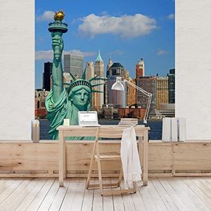Apalis Vliesbehang New York Skyline Muurafbeelding vierkant | Vlies behang wandbehang muurschildering foto 3D fotobehang voor slaapkamer woonkamer keuken | Grootte: 192x192 cm, meerkleurig, 95400