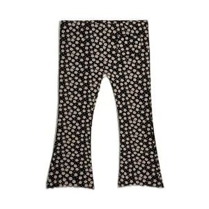 Koton Babygirls Flare Flower Printed Pocket Detail Ribbed Leggings, zwart design (9d9), 12-18 Maanden