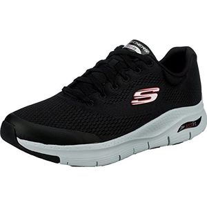 Skechers Arch Fit Sneakers voor heren, zwart, textiel, synthetisch, rode trim, 39 EU