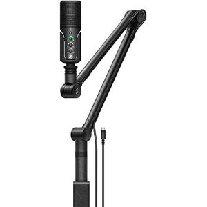 Sennheiser Profiel Streaming Set met USB-microfoon, Boom Arm en Pouch - Plug & Play-ontwerp, perfect voor podcasting en streaming, cardioïde condensatorcapsule, 3m USB-C-kabel - zwart (700100)