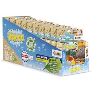 CRAZE INKEE Foamy Volcano set van 10 | 10 x kinderbadbommen in vulkaanvorm, badbal geel, rood en oranje met colageur & macadamia-olie