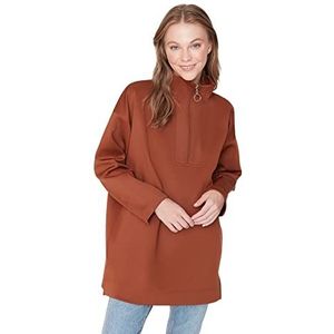 Trendyol Sweatshirt - Bruin - Regular, Bruin, M