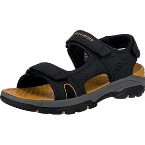 Skechers Tresmen Hirano sandalen met open neus voor heren, Zwart Synthetisch, 41 EU