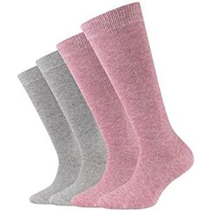 camano - Sokken - Grijs Gemêleerd / Roze Gemêleerd - 4 Pack