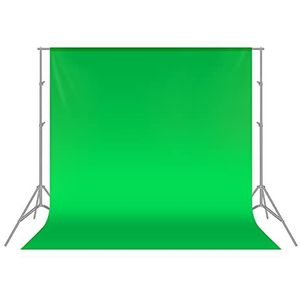 Neewer Achtergrond voor fotostudio, greenscreen, 1,8 x 2,8 m, van mousseline, opvouwbaar, voor fotografie, video en televisie (alleen de achtergrond)