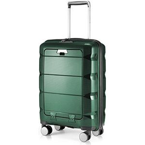 HAUPTSTADTKOFFER - Britz - handbagage met laptopvak, harde schaal, trolley, rolkoffer, reiskoffer, TSA, 4 wielen, 55 cm, 34 liter, donkergroen
