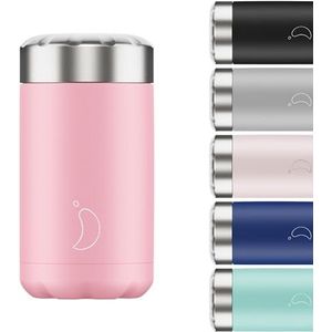 Chilly's thermos opbergblijk - dubbelwandige, lekvrije, herbruikbare premium voedselcontainer van roestvrij staal (RVS) - Pastel roze - 500ml