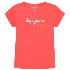 Pepe Jeans Hana Glitter T-shirt voor meisjes, rood (Crispy Red), 6 Jaren