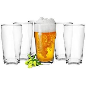 Glasmark Krosno Bierglazen Set 0,53 Liter Glazen Bier Bierseidel Bierkrug Glazen Craft Bierglas Drinkglas Glas Vaatwasmachinebestendig British Pint 6 X 530 Ml