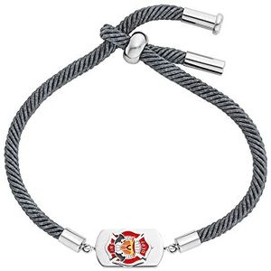 Herzengel jongens-kinderarmband van roestvrij staal, gerecycled polyester en een hanger van email - schuifsluiting - in lengte verstelbaar - nikkelvrij, Kleine, Roestvrij staal emaille Polyester, Geen
