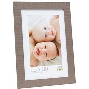 Deknudt Frames Fotolijst met achterwand van karton Kleur: Taupe, Grootte (afbeelding): 45 cm H x 30 cm B